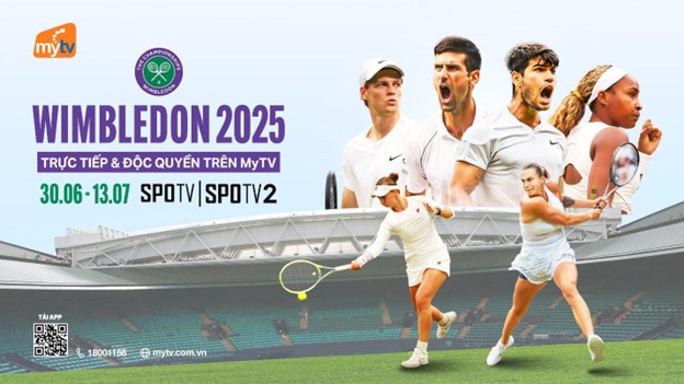 Wimbledon 2025 – Cuộc chiến đỉnh cao trên sân cỏ huyền thoại, chỉ có trên MyTV