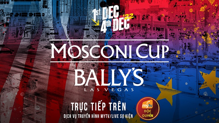 Giải Bi-a Pool Mosconi Cup 2022 danh giá trực tiếp và độc quyền trên Truyền hình MyTV