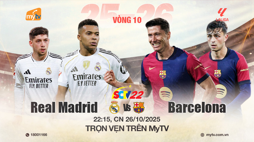 LaLiga vòng 10: El Clásico và loạt đại chiến hấp dẫn – Trọn vẹn trên MyTV